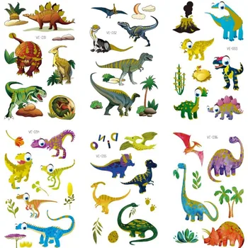 1-6Pack Dinozaur Animale Tatuaj Fals Autocolante de Desene animate Tatuaje Temporare pentru Copii Brațele DIY Corpul de Artă de Desene animate de Colectare Autocolante Cadouri