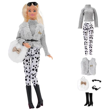1 Set Pulovere Lungi Sac de Pantofi Set pentru Papusa Barbie Iarnă Fată Păpușă Port Costum De 1/6 Haine Papusa Accesorii