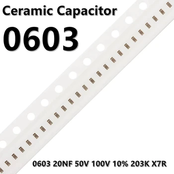 (100buc) 0603 20NF 50V 100V 10% 203K X7R 1608 SMD Condensatoare Ceramice