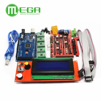1buc Mega 2560 R3 + 1buc RAMPE 1.4 Controller + 5pcs A4988 pas cu pas Modul de Driver /RAMPE 1.4 2004 de control al ecranului LCD pentru 3D Printer kit