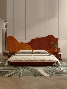2023 noi largă bordura mată pat dublu italiană minimalist designer de dormitor cu pat de nuntă Villa pat queen