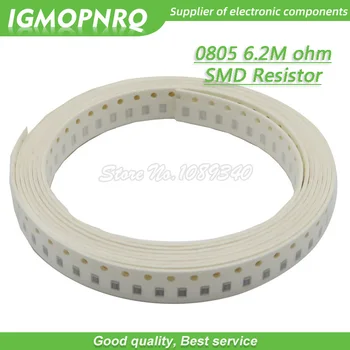 300pcs 0805 SMD Rezistor 6.2 M ohm Chip Rezistor 1/8W 6.2 M 6M2 ohmi 0805-6.2 M
