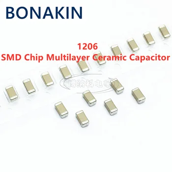 50PCS 1206 330NF 25V 50V 100V 250V 334K 10% X7R 3216 SMD Chip Condensator Ceramic Multistrat