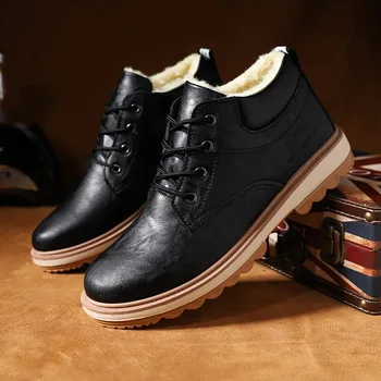cizme de moda pentru bărbați pantofi pentru bărbați pantofi high-top stil Britanic barbati mid-top cizme de zăpadă de iarnă pantofi de bumbac plus velvet54