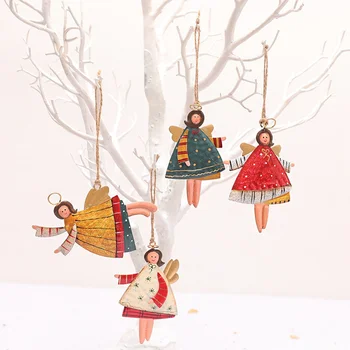 Crăciun Pandantiv Copac Xmas Papusa Agățat Ornamente Metalice DIY Înger Moș Crăciun, om de Zăpadă, Decoratiuni de Partid Cadou de Crăciun 2022 Anul Nou