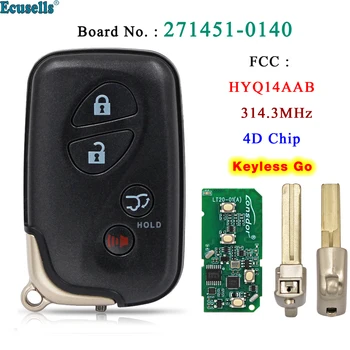 Ecusells 4 Butoane Smart Keyless Go Cheie de la Distanță FSK 314.3 MHz ID71 Chip pentru Lexus LX570 2008-2014 HYQ14AAB 271451-0140