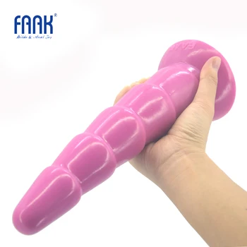 FAAK 10 Inch Lung Sex Anal Jucării Mari Înnodate Anal Dildo Aspirație Femeile Omul Masturbator Adult Sex Produse Flexibile Penis
