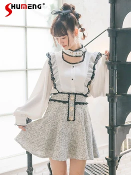 Japoneză Dulce Rojita al Meu Ciufulit Tricou Doamnelor de Sus 2023 Toamna anului Nou Kawaii Drăguț în Formă de Inimă Catarama Bluza cu Maneci Lungi pentru Femei
