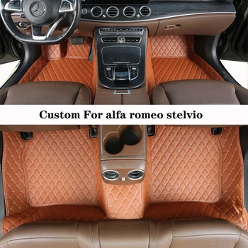 Masina De Podea Mat Pentru Alfa Romeo Stelvio 2017 2018 2019 2020 Diamant Covoare Set Complet Piciorul Tampoane Auto Femeie Interior Covor Accesoriu