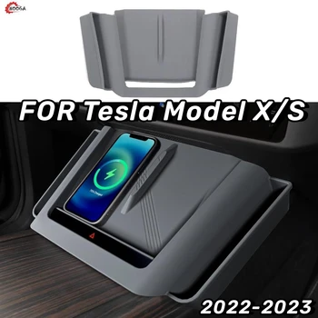 Pentru Tesla Model X/S Consola centrala de Încărcare Wireless cu Buzunar Lateral Cutie de Depozitare,Compatibil cu Modelul X/S 2022-23 Accesorii
