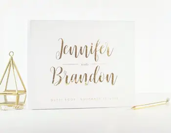 Personaliza folie de aur orizontală peisaj de nunta carte de oaspeti semneze în cartea de oaspeți modernă carte de nunta album foto instant carte