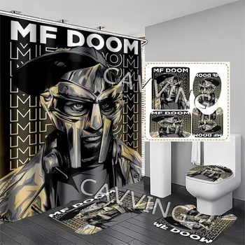 Rapper-ul MF Doom 3D Imprimate Perdele de Dus rezistent la apa de Baie Perdea Anti-alunecare Mat Baie Set de Toaletă, Covoare Covoare F05