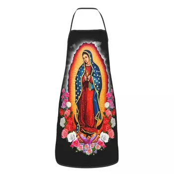 Unisex Fecioara Maria De Guadalupe Salopete Șorț Adulți Femei Bărbați Chef Tablier Bucătărie pentru Gătit Bucătărie Mexic Sfânt Catolic de Copt