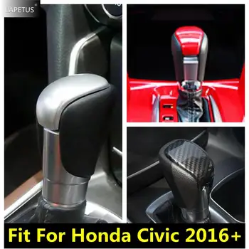 Viteze Schimbator Cap Buton Decor Acopere Garnitura Pentru Honda Civic 2016 - 2020 Fibra De Carbon / Red / Matte Accesorii De Interior