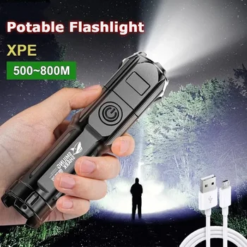 1/2/3/4/5pcs LED Portabil cu Lanterna Super-Luminos Lanterna Reincarcabila USB rezistent la apa Zoom Pescuit, Vânătoare de Iluminat Portabile