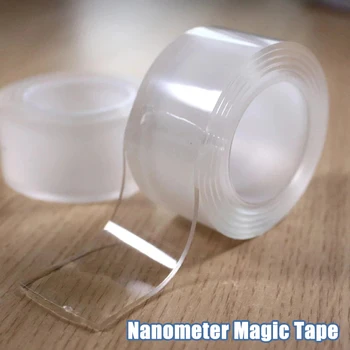 1 2 3 5m Nano Caseta Tracsless o Bandă Dublu adezivă Transparentă Nici o Urmă Reutilizabile Impermeabil Bandă Adezivă de Curatat, Rezistent la Căldură