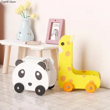 1 BUC 1:12 casă de Păpuși în Miniatură Panda Carucior Girafa Raft de Depozitare modele de Mobilier Pentru Casă de Păpuși pentru Copii Pretinde Juca Jucării