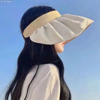 1 buc coreea Style All-meci Fata de protecție Solară Palarie de Soare Mari Refuz Shell Pescar Pălărie Anti-ultraviolete Moda Reglabil Gol Pălărie de Top