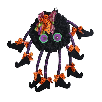 1 Bucată De Halloween Multi Picioare Vrăjitoare Păianjen Violet Coroană De Flori Pandantiv Decor De Vacanță Black&Violet Ușa Din Față Decor Elemente De Recuzită