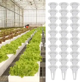 1 Set Util Să Crească Planta Coș Bună Rezistență Cu Fante De Plastic De Design Hidroponice De Plante De Înlocuire Coș Cu Bureți Set