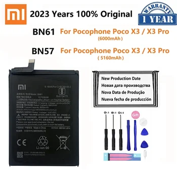 100% Original BN61 BN57 6000mAh Bateria Telefonului Pentru Xiaomi Pocophone X3 Poco X3 Pro X3Pro Înlocuirea Bateriilor Bateria