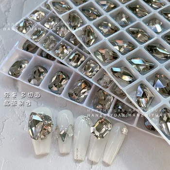 10buc Lucios Mare Nail Art Stras Arătat Jos Cristal K9 Piatră de Sticlă de Moda 3D Unghii DIY Decorare Manichiura Consumabile