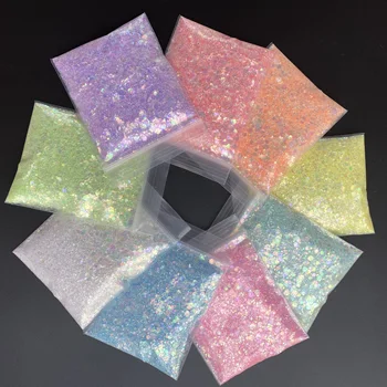 10g/Sac Hexagon Unghii Paiete Irizate Sclipici Indesata se Amestecă Strălucire Neon Fulgi Pentru Cosmetice