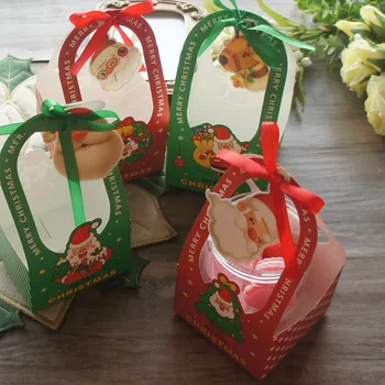 12 Buc Cadou De Crăciun Coș De Hârtie De Design Cutie De Bomboane, Cutii De Ambalaj Partidul Decor Ciocolata Macaron De Ambalare