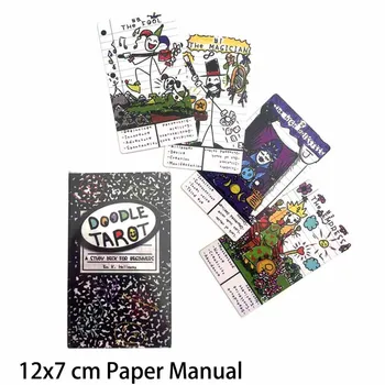 12x7cm Doodle Tarot Hârtie Manuală, Jocuri de cărți