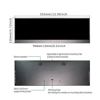 14.1 Inch 4K Portabil IPS Ecran Tactil Bar LCD de Prima linie Laptop Extinderea Jocurilor de noroc Caz de Afișare