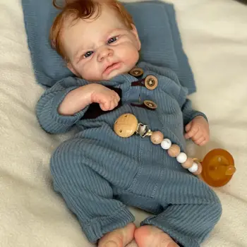 19inch Pictat Deja Terminat Renăscut Baby Doll Ilie Nou-născutului Baby Doll 3D Pielea Vene Vizibile Copii Cadou