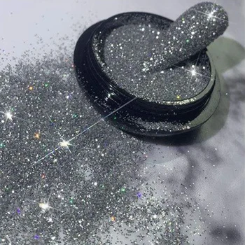 1Box Diamant Spumant de Unghii Pulbere Laser Argint Reflectorizante de Unghii Sclipici Praf Fin Lucios Pigment Holografic Nail Art Pudra