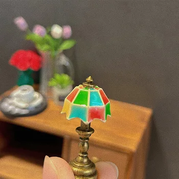 1buc 1/12 casă de Păpuși în Miniatură de Epocă Culoare Nuanta Lampă de Lectură Lumină Dormitor Mobilier DIY Casa Papusa Accesorii