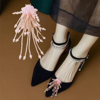 2 Buc Roz Cleme Decorative Pantofi Ciucuri ștrasuri din Mărgele de Pantofi Înfrumusețarea Detasabila Pantofi Cataramă pentru Tocuri inalte DIY Accesorii
