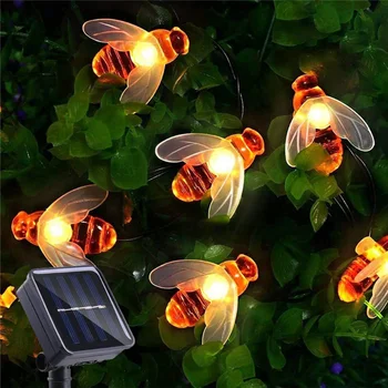 20 LED-uri de Albine Drăguț Solare Șir Lumina Solară Lumini în aer liber rezistent la apa Lampă Solară Nunta Casa Curte Gradina Petrecere de Craciun Decor