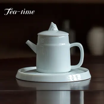 200ml Hutian Cuptor Ceainic Ceramic Misty Albastru Alb de Porțelan Ceainic cu Filtru de Ceai Chinezesc Filtru Oală de uz Casnic Kung Fu Teaware
