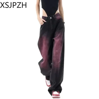 2023 Americane de Epocă, Grunge Talie Mare Direct Y2K Denim Pantaloni Casual Largi Largi Picior Streetwear Stil Blugi Pantaloni Femei
