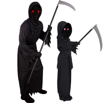 2023 Băieți Fete Grim Reaper, Moartea Copilului Costum de Halloween Unisex pentru Adulti se Estompeze și În Afară Costum Fantoma
