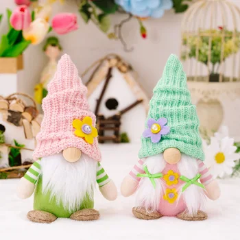 2024 de Primăvară Paște fără Chip de Iepure Pitic Papusa Tricotate Pălărie Rudolf Papusa Casa Decor DIY Easter Rabbit Ornament Cadouri pentru Copii