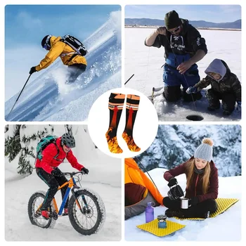 2024 Noi de Iarna Baterie Reîncărcabilă de Schi Iarna Cald Șosete Bărbați/Femei Abundenta Șosete 6 Viteze Motocicleta Electrica Șosete