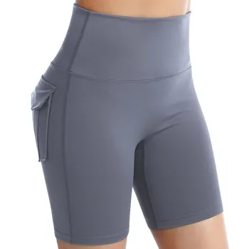 2024 Nou de Fitness pentru Femei pantaloni Scurți Hip Ridicare Înaltă Talie Pantaloni de Yoga Ciclism Funcționare Cinci Pantaloni Solid Stretch pantaloni Scurți de Formare sală de Gimnastică