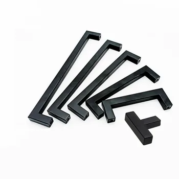 3-15 inch din Oțel Inoxidabil Modern Cabinet Negru Mâner Pătrat de Feronerie pentru Mobilier, Bucatarie Manere de Usi Dulap Dulap Sertar Trage