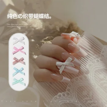 30Pcs Arc Panglică de Unghii Farmece 3D de Decorare Velur Arc Nod Pietre coreean Unghii Piese Manichiura Unghii Bijuterii Accesorii de Artă