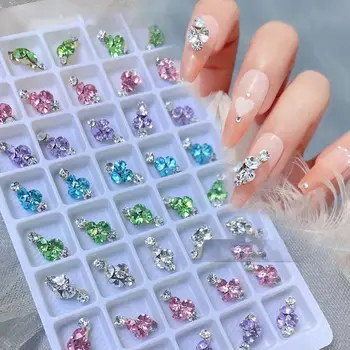 3D Transparent Fund Plat Cristal de Diamant Unghii Farmece Accesorii Manichiura Unghii Diamond Unghii Decoratiuni Unghii Strasuri