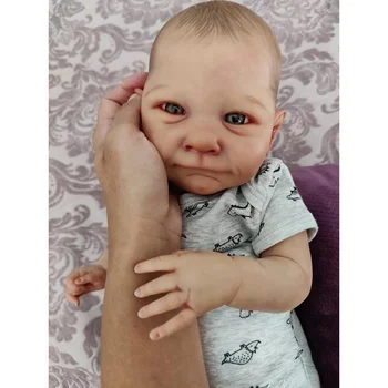 49cm Renăscut Baby Doll Pictat Deja Terminat Copil Nou-născut Papusa cu Parul Vopsit Papusa de Colectie