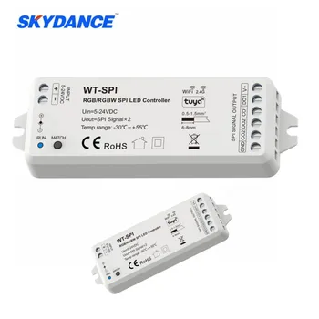 5-24VDC Tuya SPI LED-uri Controler RF de la Distanță Alexa Google Asistență pentru WS2811 WS2812B WS2815 RGB SK6812 WS2814 RGBW LED Lumini
