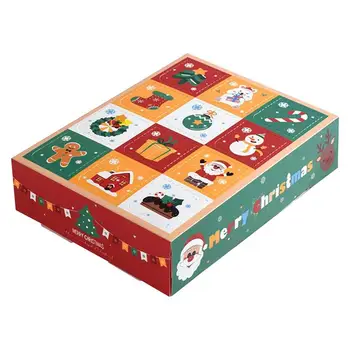 5Pcs Crăciun Cadou Caseta 12Grid DIY Copii Countdown Calendar Advent Cutie Împuns Cu Degetul Surpriză 2024 Cadouri de Anul Nou Decorare