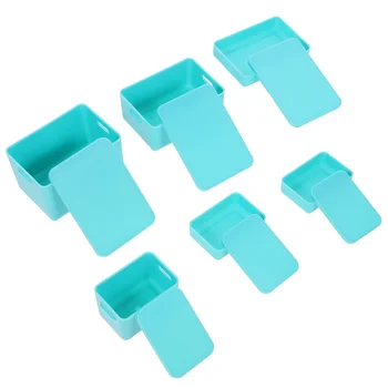 6 Buc Miniatură Cutie de Depozitare Mic Recipient de Plastic Casă Organizator Containere cu Capace Decoruri de Aprovizionare