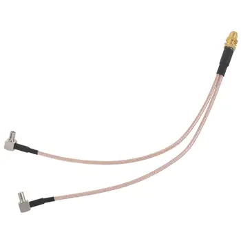 8 inch SMA de sex Feminin de tip Y 2 X TS9 Unghi de sex Masculin Conector Splitter Combiner Cablu,aur si argint