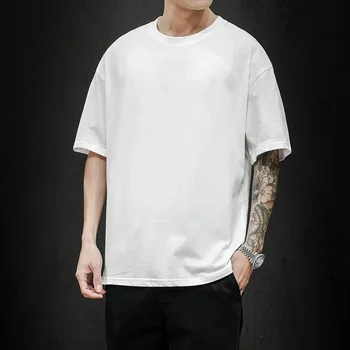 A2466 Noi de Vara Barbati Tricou 2022 Moda Solid T Shirt Mens Supradimensionate Hip Hop Maneca Scurta Bumbac Casual Mens Streetwear